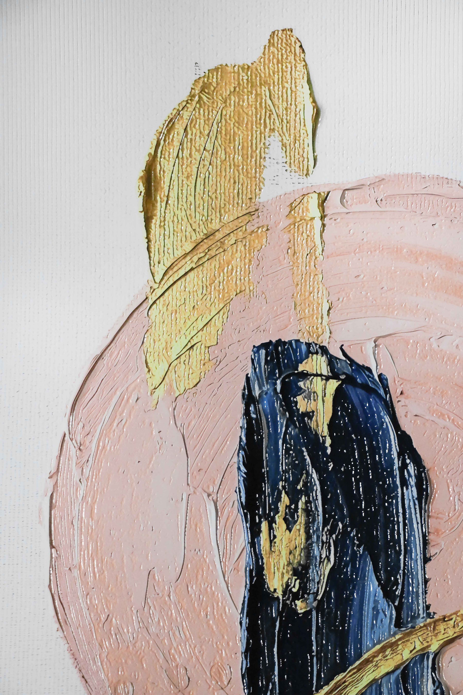 Sapphire & Rose Orbit — 3D Haptic Embossed High-Gloss Luxury Wall Art