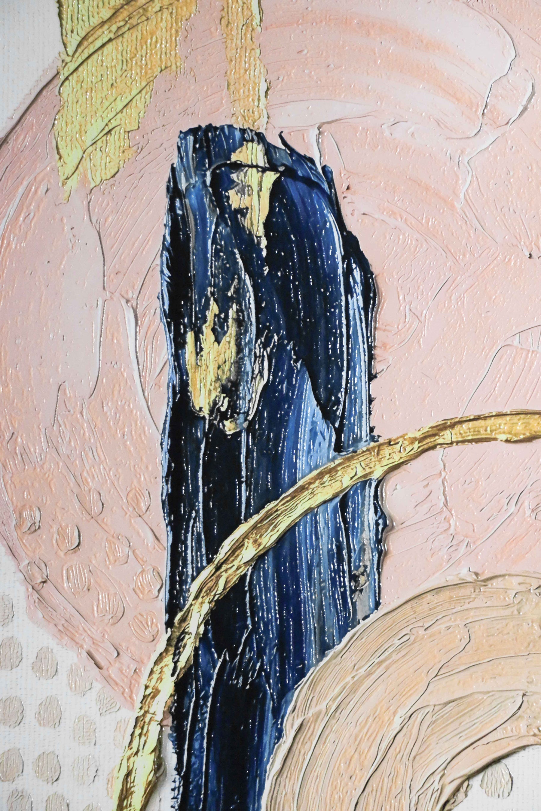 Sapphire & Rose Orbit — 3D Haptic Embossed High-Gloss Luxury Wall Art