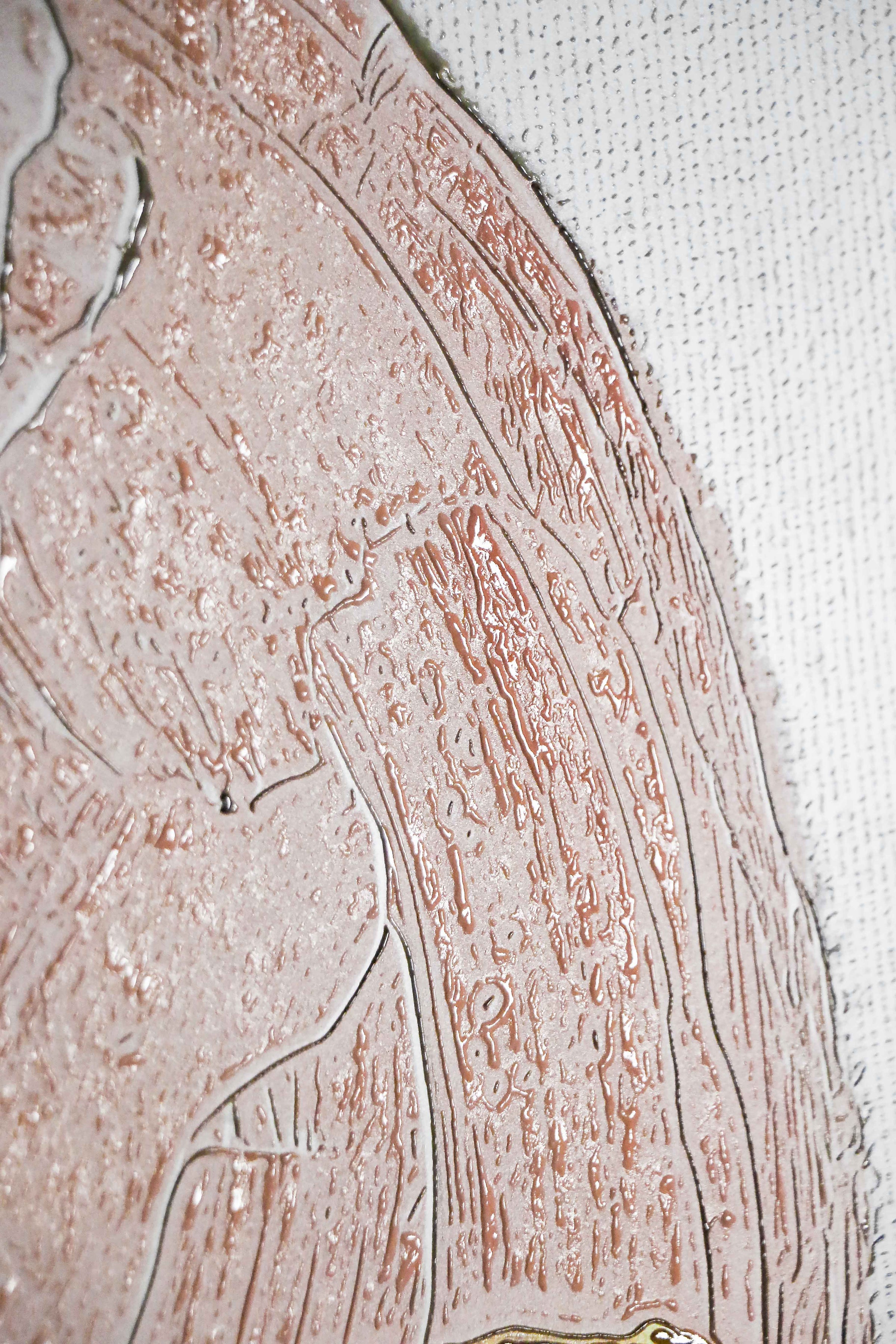 Sapphire & Rose Orbit — 3D Haptic Embossed High-Gloss Luxury Wall Art