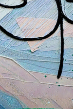 Pastell-Tropen-Silhouette — 3D-haptisch geprägtes Hochglanz-Luxus-Wandbild