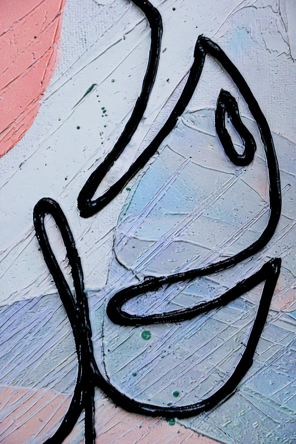 Pastell-Tropen-Silhouette — 3D-haptisch geprägtes Hochglanz-Luxus-Wandbild