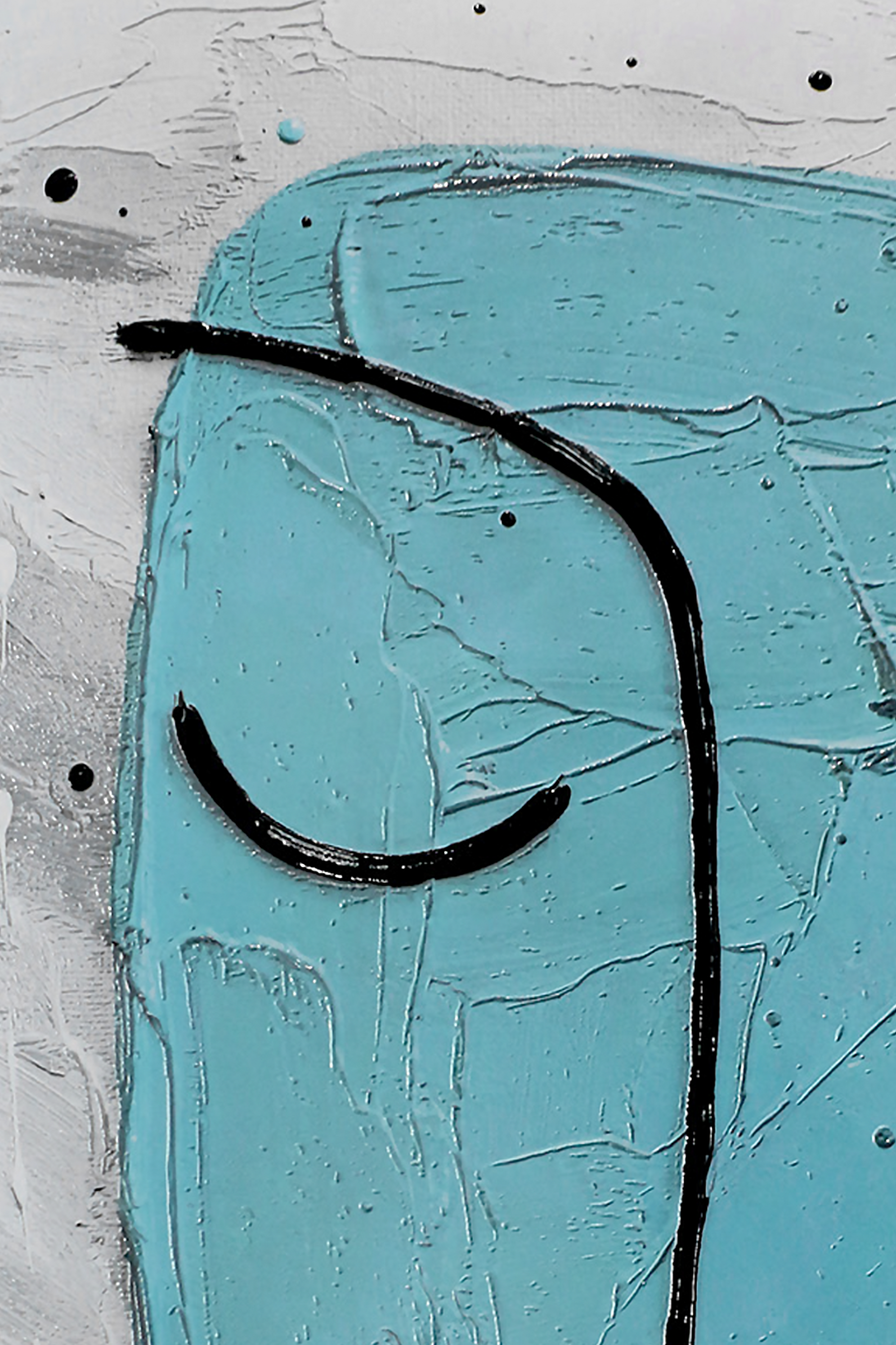 Tranquil Blue Visage — 3D Haptic Embossed High-Gloss Luxury Wall Art