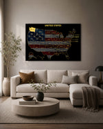 Washington State Map - 3D Embossed Metal Wall Art
