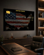 Washington State Map - 3D Embossed Metal Wall Art