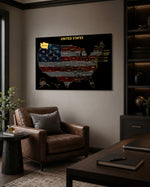 Washington State Map - 3D Embossed Metal Wall Art