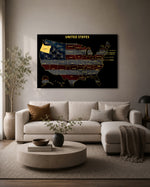 Oregon State Map - 3D Embossed Metal Wall Art