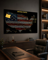 Oregon State Map - 3D Embossed Metal Wall Art