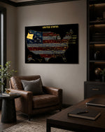 Oregon State Map - 3D Embossed Metal Wall Art
