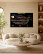 Oregon State Map - 3D Embossed Metal Wall Art