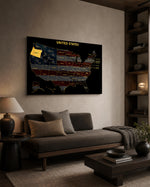 Oregon State Map - 3D Embossed Metal Wall Art