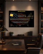 Oregon State Map - 3D Embossed Metal Wall Art
