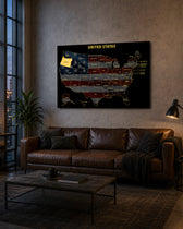 Oregon State Map - 3D Embossed Metal Wall Art