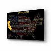 California State Map - 3D Embossed Metal Wall Art