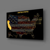California State Map - 3D Embossed Metal Wall Art