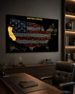 California State Map - 3D Embossed Metal Wall Art