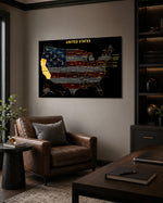 California State Map - 3D Embossed Metal Wall Art