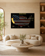 California State Map - 3D Embossed Metal Wall Art