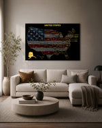 Alaska State Map - 3D Embossed Metal Wall Art