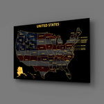 Alaska State Map - 3D Embossed Metal Wall Art