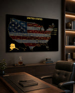 Alaska State Map - 3D Embossed Metal Wall Art