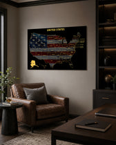 Alaska State Map - 3D Embossed Metal Wall Art