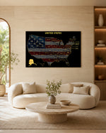 Alaska State Map - 3D Embossed Metal Wall Art