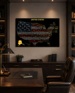 Alaska State Map - 3D Embossed Metal Wall Art