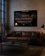 Alaska State Map - 3D Embossed Metal Wall Art