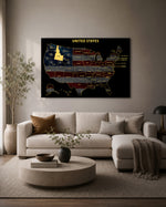 Idaho State Map - 3D Embossed Metal Wall Art