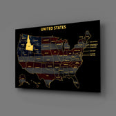 Idaho State Map - 3D Embossed Metal Wall Art
