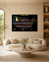 Idaho State Map - 3D Embossed Metal Wall Art