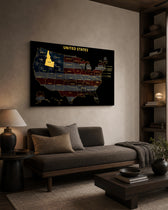 Idaho State Map - 3D Embossed Metal Wall Art