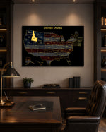 Idaho State Map - 3D Embossed Metal Wall Art