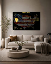 Nevada State Map - 3D Embossed Metal Wall Art