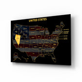 Nevada State Map - 3D Embossed Metal Wall Art