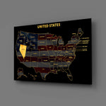 Nevada State Map - 3D Embossed Metal Wall Art