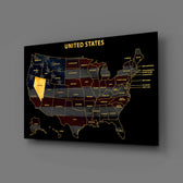 Nevada State Map - 3D Embossed Metal Wall Art