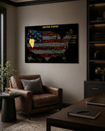 Nevada State Map - 3D Embossed Metal Wall Art