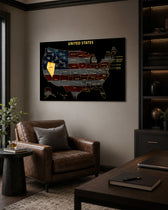 Nevada State Map - 3D Embossed Metal Wall Art