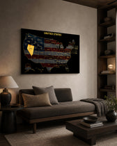 Nevada State Map - 3D Embossed Metal Wall Art