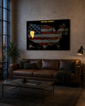 Nevada State Map - 3D Embossed Metal Wall Art