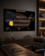 Arizona State Map - 3D Embossed Metal Wall Art