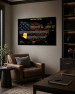 Arizona State Map - 3D Embossed Metal Wall Art