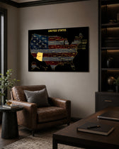 Arizona State Map - 3D Embossed Metal Wall Art