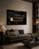 Arizona State Map - 3D Embossed Metal Wall Art