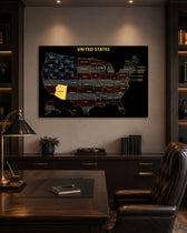Arizona State Map - 3D Embossed Metal Wall Art