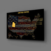 Utah State Map - 3D Embossed Metal Wall Art