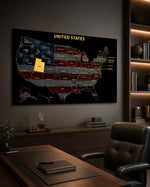 Utah State Map - 3D Embossed Metal Wall Art