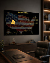 Utah State Map - 3D Embossed Metal Wall Art