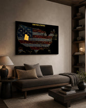 Utah State Map - 3D Embossed Metal Wall Art